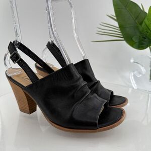 Paul Green Raquel Sandal Womens 10 Black Leather Open Toe Bootie Slingback